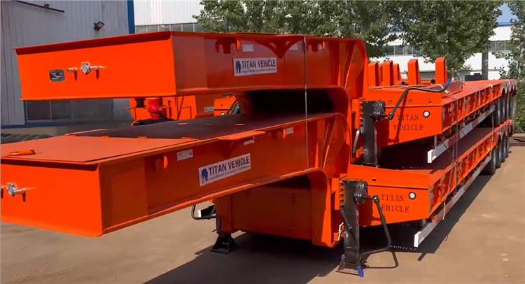 4 Axle 100 Ton Low Bed Truck Trailer for Sale In Angola
