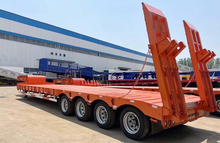 4 Axle 100 Ton Low Bed Truck Trailer for Sale In Angola