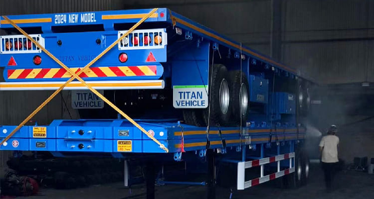 45ft 2 Axle Flatbed Trailer for sale in Tanzania 