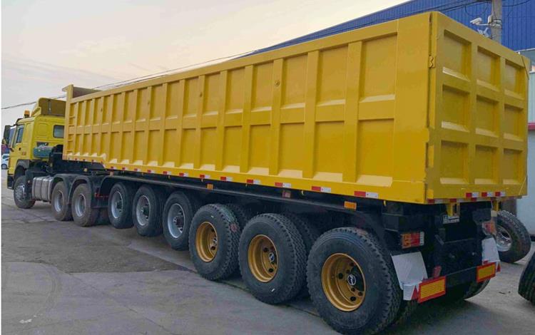 6 Axle 45CBM Dump Truck Trailer for Sale In Ghana - Howo Sinotruk