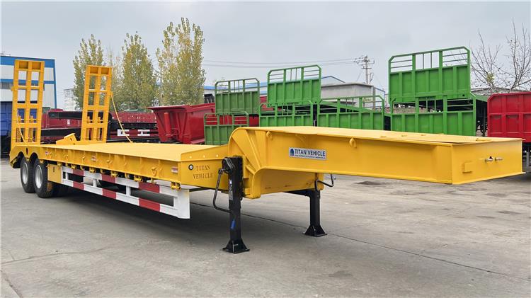 2 Axle Hydraulic Truck Trailer Low Bed Trailer for Sale In Mauritania