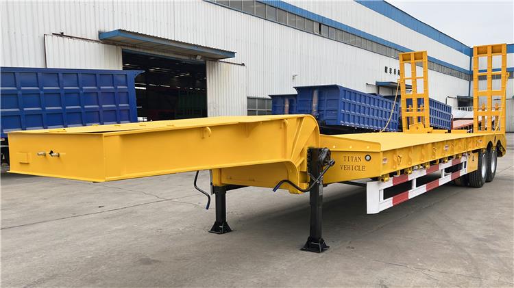 2 Axle Hydraulic Truck Trailer Low Bed Trailer for Sale In Mauritania