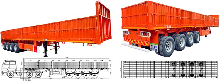 4 Axle Cargo High Side Trailer for Sale Price