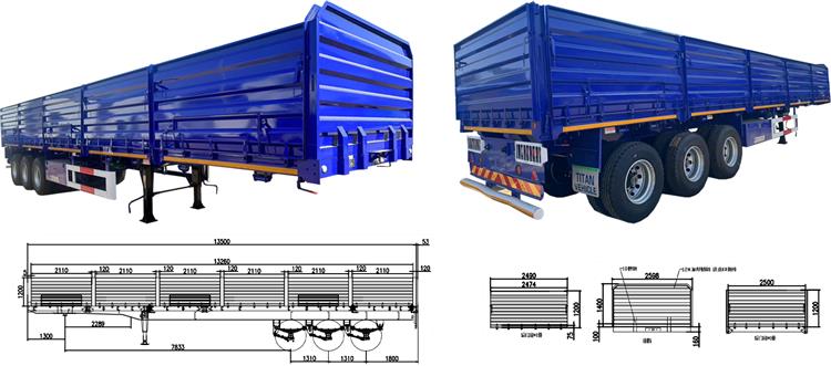 Tri Axle Side Wall Trailer for Sale In Tanzania