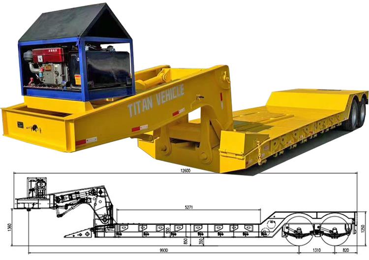 2 Axle 60 Ton Removable Gooseneck Trailer for Sale In Dominican