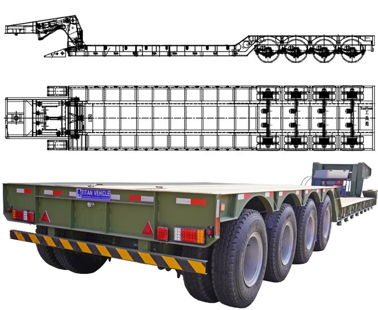 4 Axle 100 Ton Hydraulic Gooseneck Trailer for Sale In Trinidad and Tobago