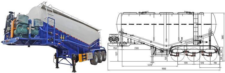 45CBM Bulk Cement Transport Trailer for Sale In Zambia