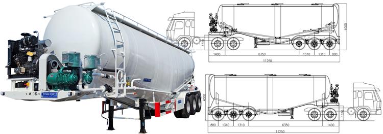52 CBM Cement Bulker Trailer Price for Sale In Dominican