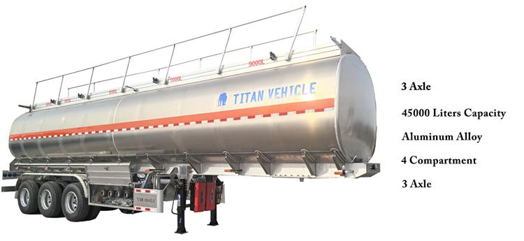 3 Axle 45000 Liters Aluminum Tanker Trailer for Sale In Jamaica