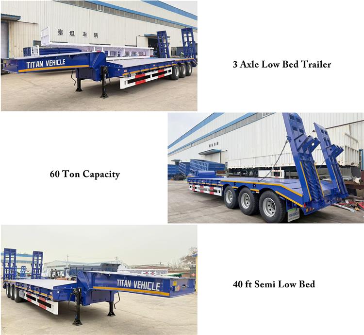 3 Axle 60 Ton Low Bed Trailer for Sale In Saudi Arabia