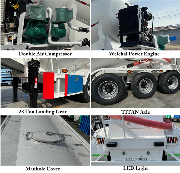 3 Axle 25CBM Cement Transport Tanker Truck Trailer for Sale In Zimbabwe -TITAN VEHICLE