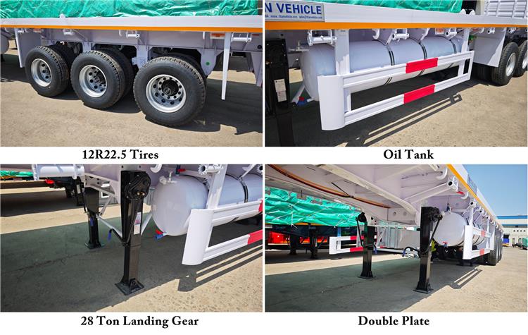 40ft Shipping Flatbed Container Trailer for Sale In Saudi Arabia