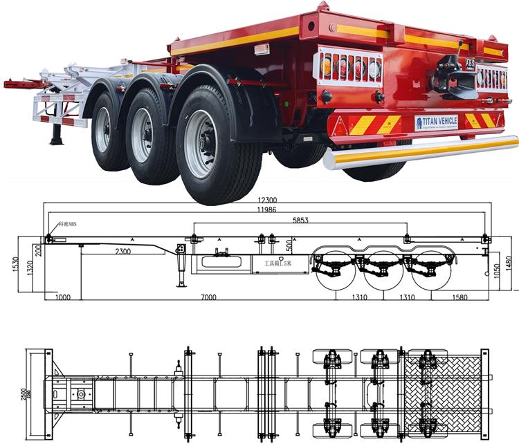 40ft Container Chassis Trailer for Sale In Jamaica