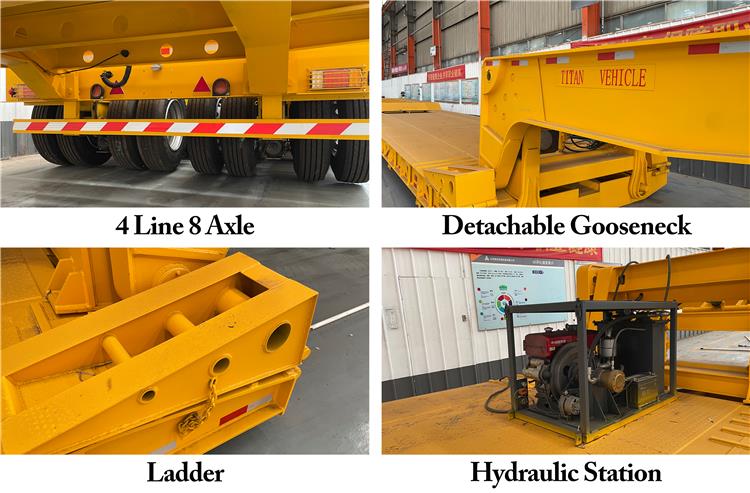 4 Line 8 Axle 150 Ton Detachable Gooseneck Lowboy Trailer for Sale In Saudi Arabia