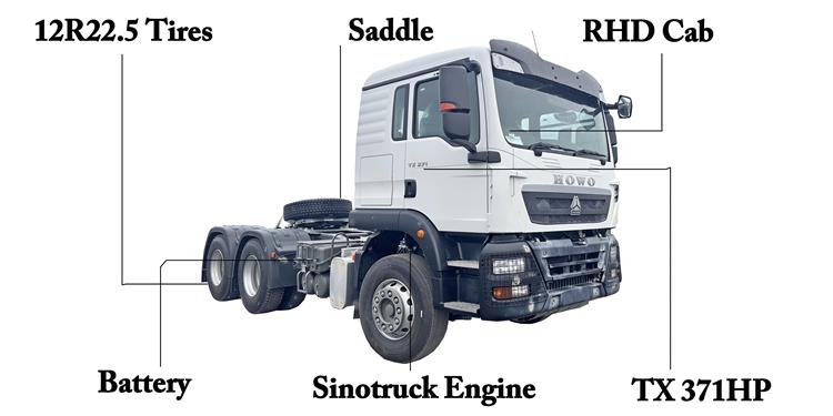 Howo TX 371 Truck Head with RHD for Sale In Sierra Leone